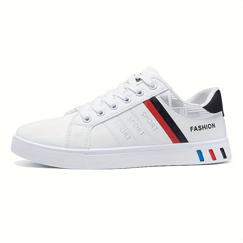 Men's Lace-Up Sneakers – Striped Design Skateboard Shoes