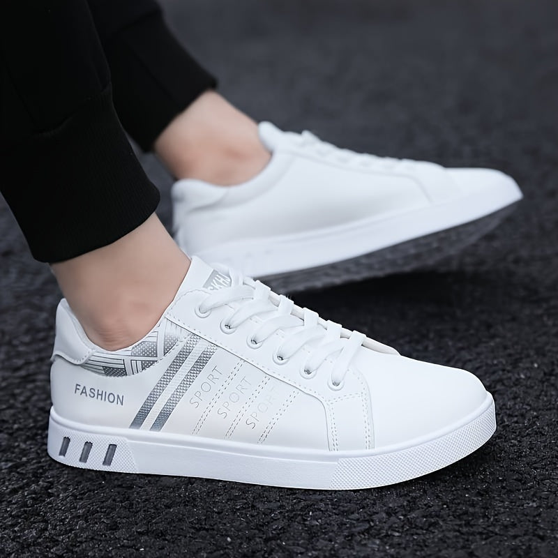 Men’s Striped Lace-Up Sneakers – Breathable & Comfortable