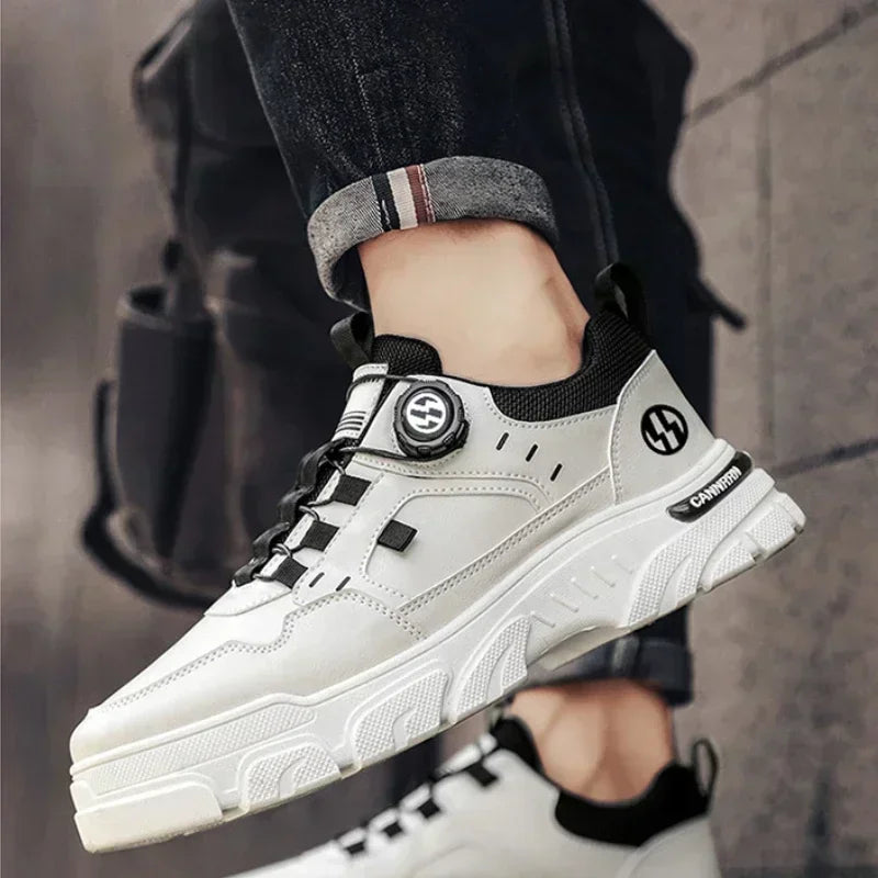 Men’s Casual Leather Sneakers – Soft & Stylish