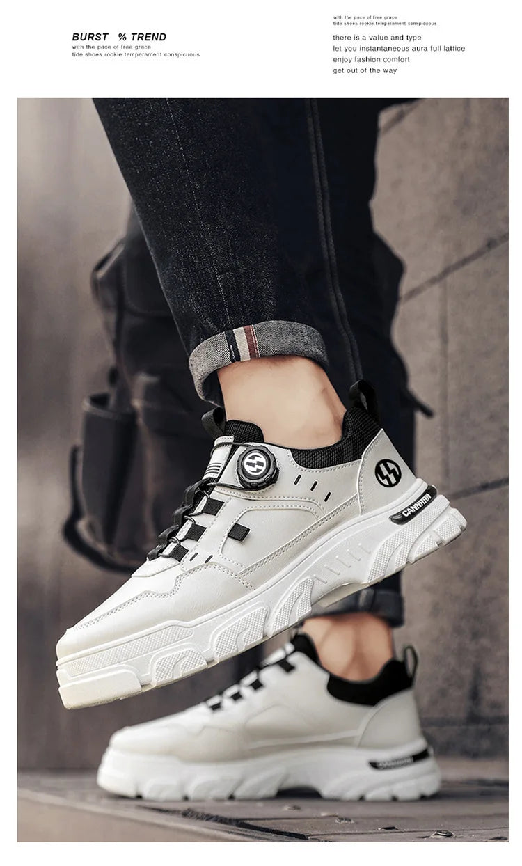 Men’s Casual Leather Sneakers – Soft & Stylish