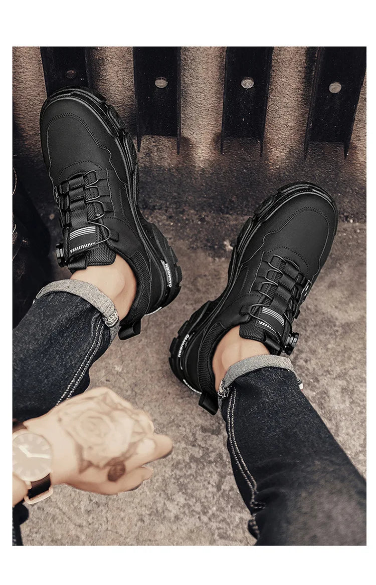 Men’s Casual Leather Sneakers – Soft & Stylish